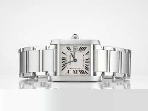 Thumbnail von Cartier Tank Française Medium Modell W51011q3 Edelstahl Datum Damen Stahl Steel