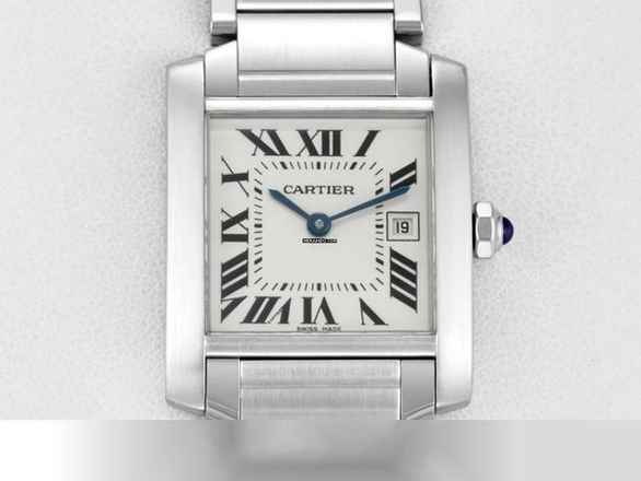  Cartier Tank Française Medium Modell W51011q3 Edelstahl Datum Damen Stahl Steel 