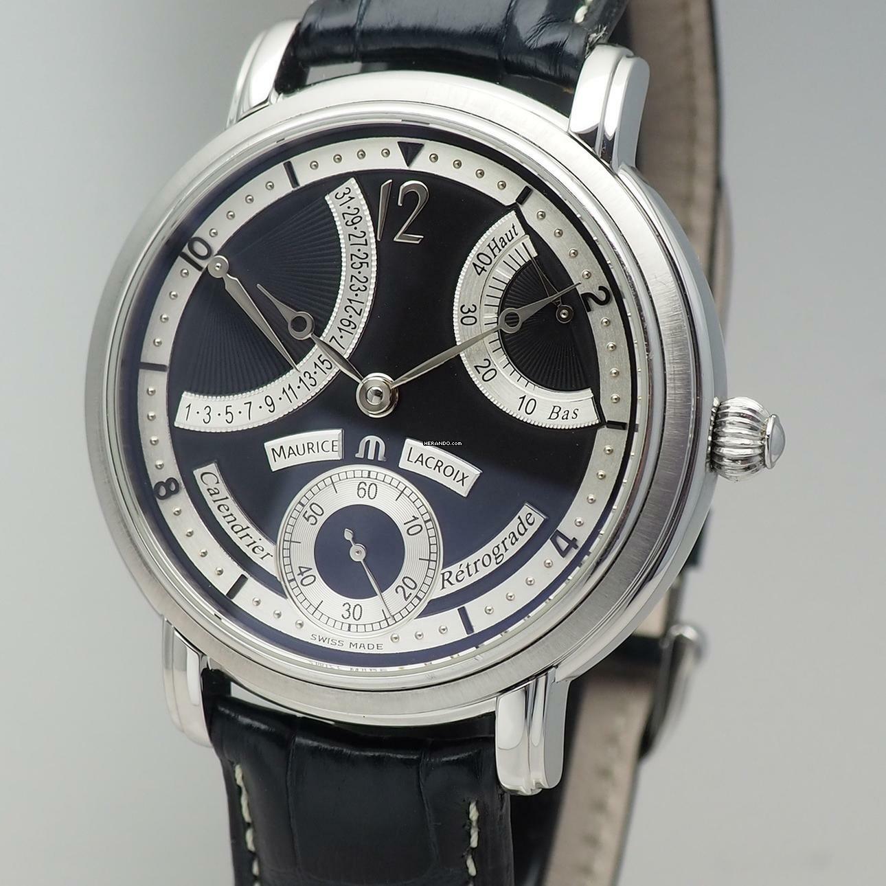 Maurice Lacroix Masterpiece Calendrier Retrograde MP7068 black dial B+P