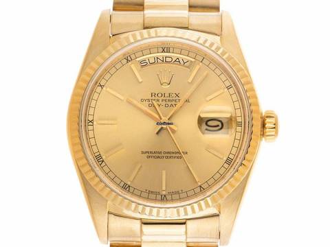  Rolex Day-Date 36 Ref.18038 1979 Full Set sehr gut Vintage Day-Date open 6/9 18kt Gelbgold 125g 