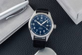 Thumbnail von IWC Fliegeruhr Mark Pilot Mark XX Blue Dial Stahl Automatik Herrenuhr Ref. IW328203 B&P 2023
