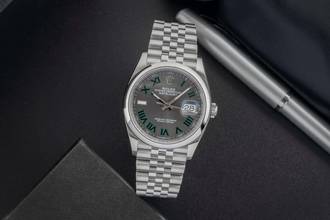 Thumbnail von Rolex Datejust 36 Wimbledon Dial Edelstahl Automatik Herrenuhr Ref. 126200 B&P