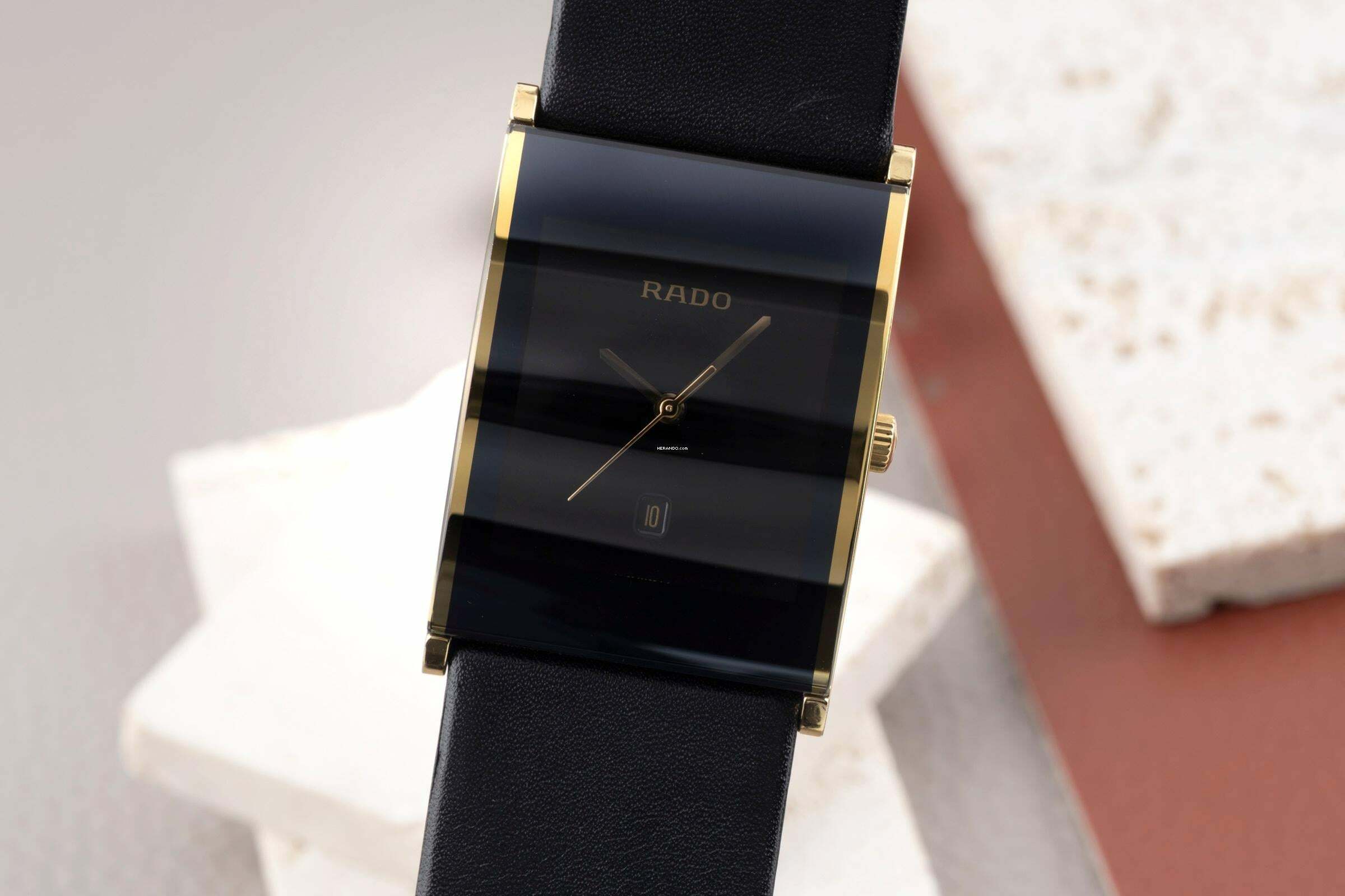 Rado Integral Diastar Stahl vergoldet Quarz Herrenuhr Ref. R20787155 152.0787.3