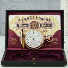 Thumbnail von A. Lange & Söhne Qualität 1A 18k Gold Taschenuhr-Original Etui und Zertifikat 1889 Diamant BOX und Museums Zertifikat
