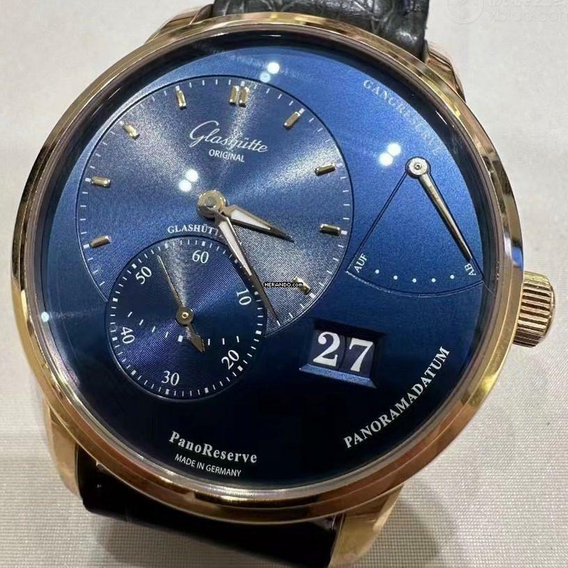Glashütte Original PanoReserve 40mm Blue NEW FULL SET