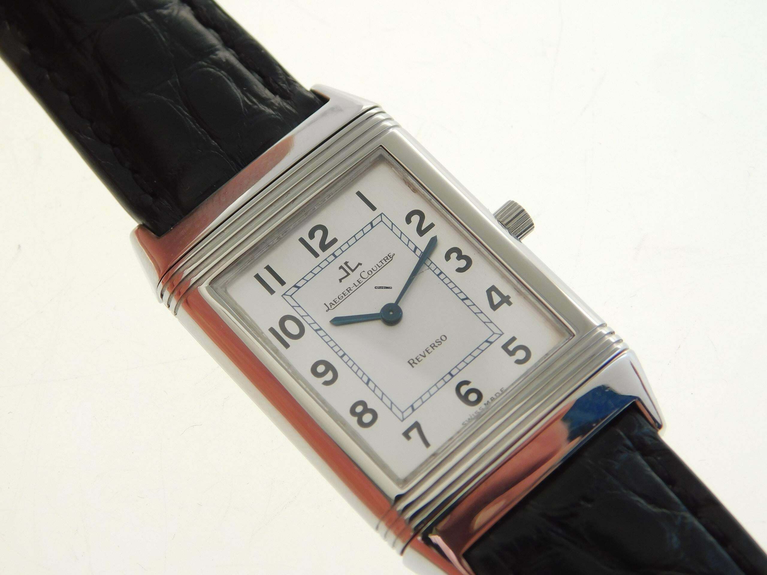 Jaeger-LeCoultre Reverso Classique Classic im sehr guten Zustand mit neuem schwarzem Krokoband Classic Modell 23 x 38 mm