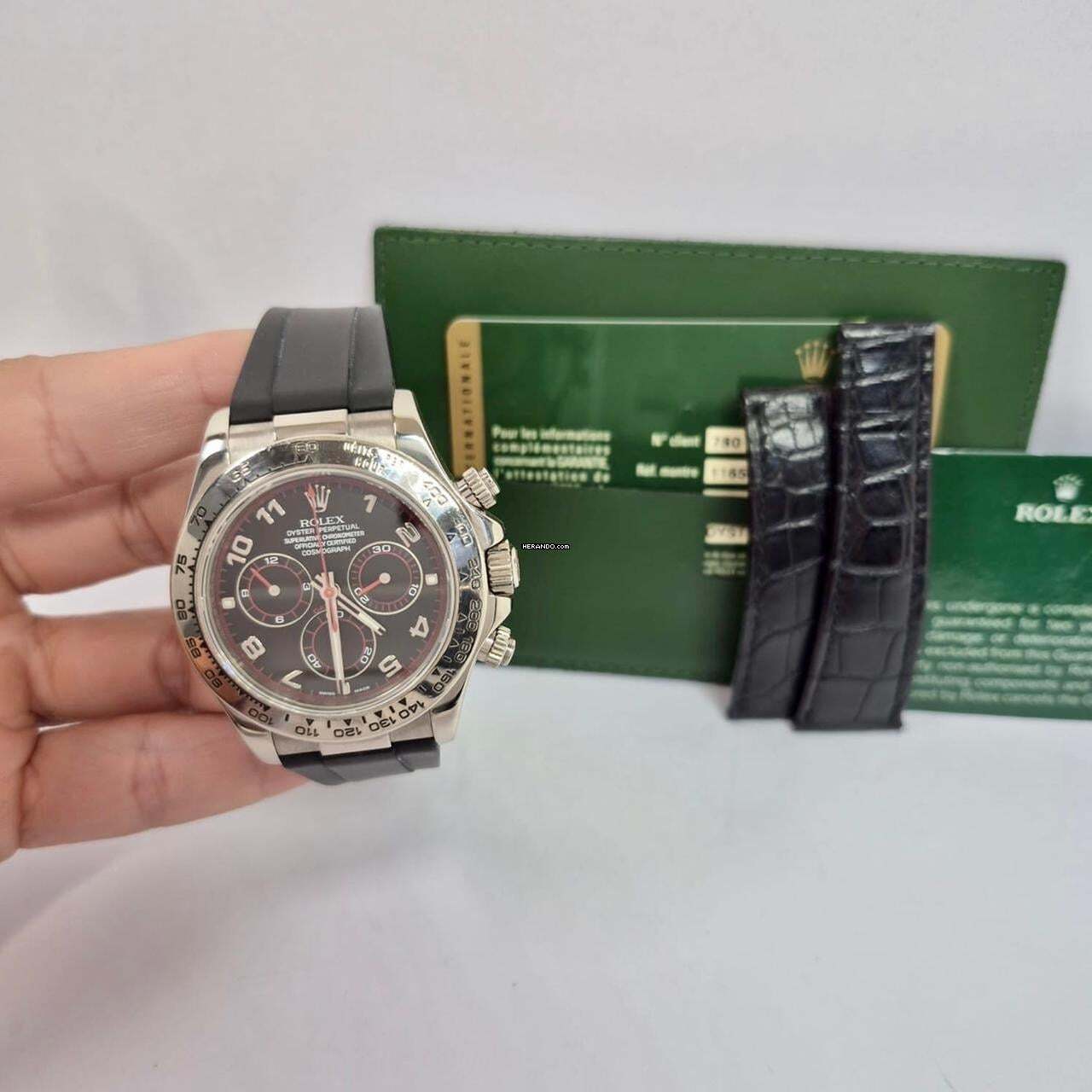 Rolex Daytona Ouro Branco Racing Dial 40mm Automático Completo