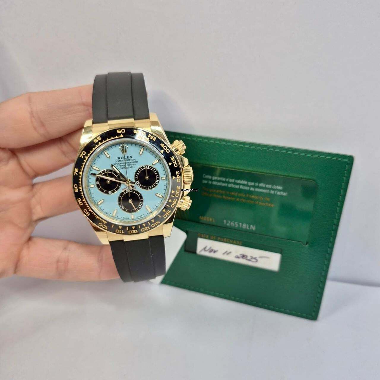 Rolex Daytona Tiffany Ouro & Oysterflex 40mm Automático Completo