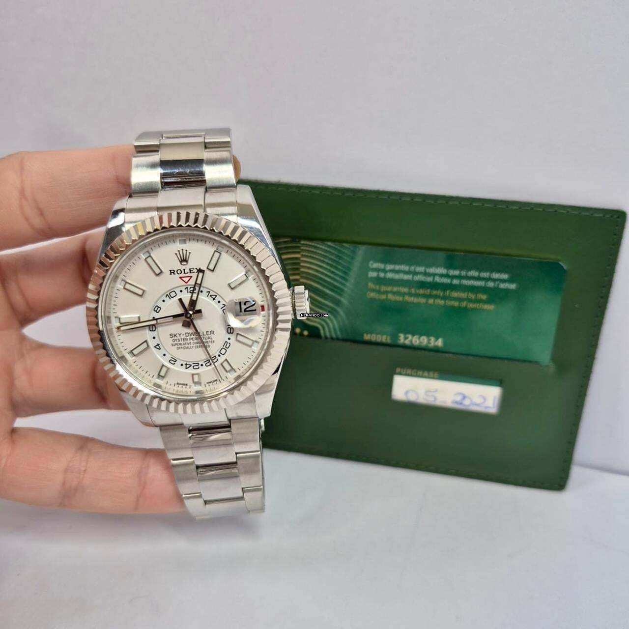 Rolex Sky-Dweller Ouro Branco & Aço White Dial 42mm Completo