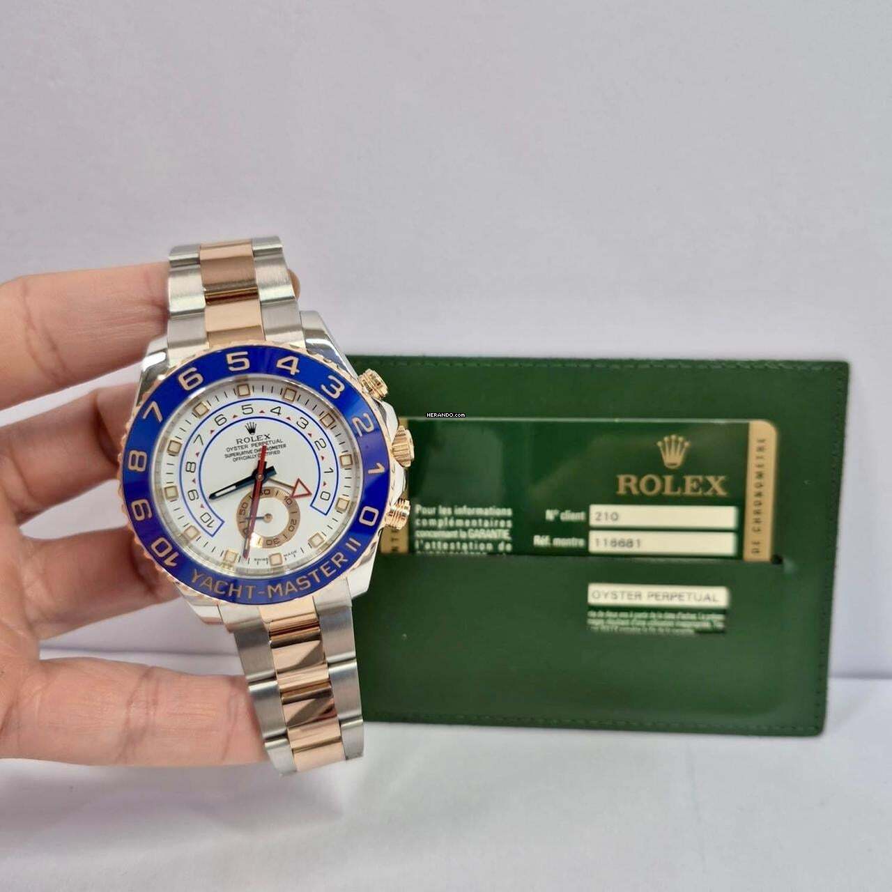 Rolex Yacht-Master II Ouro Rosé & Aço 44mm Automático Completo