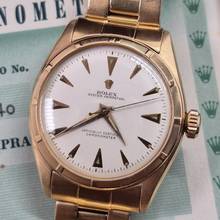 Thumbnail von Rolex Oyster Perpetual 34 1952 Oyster Perpetual Bubbleback 34mm Automático Ouro Rosé Completo