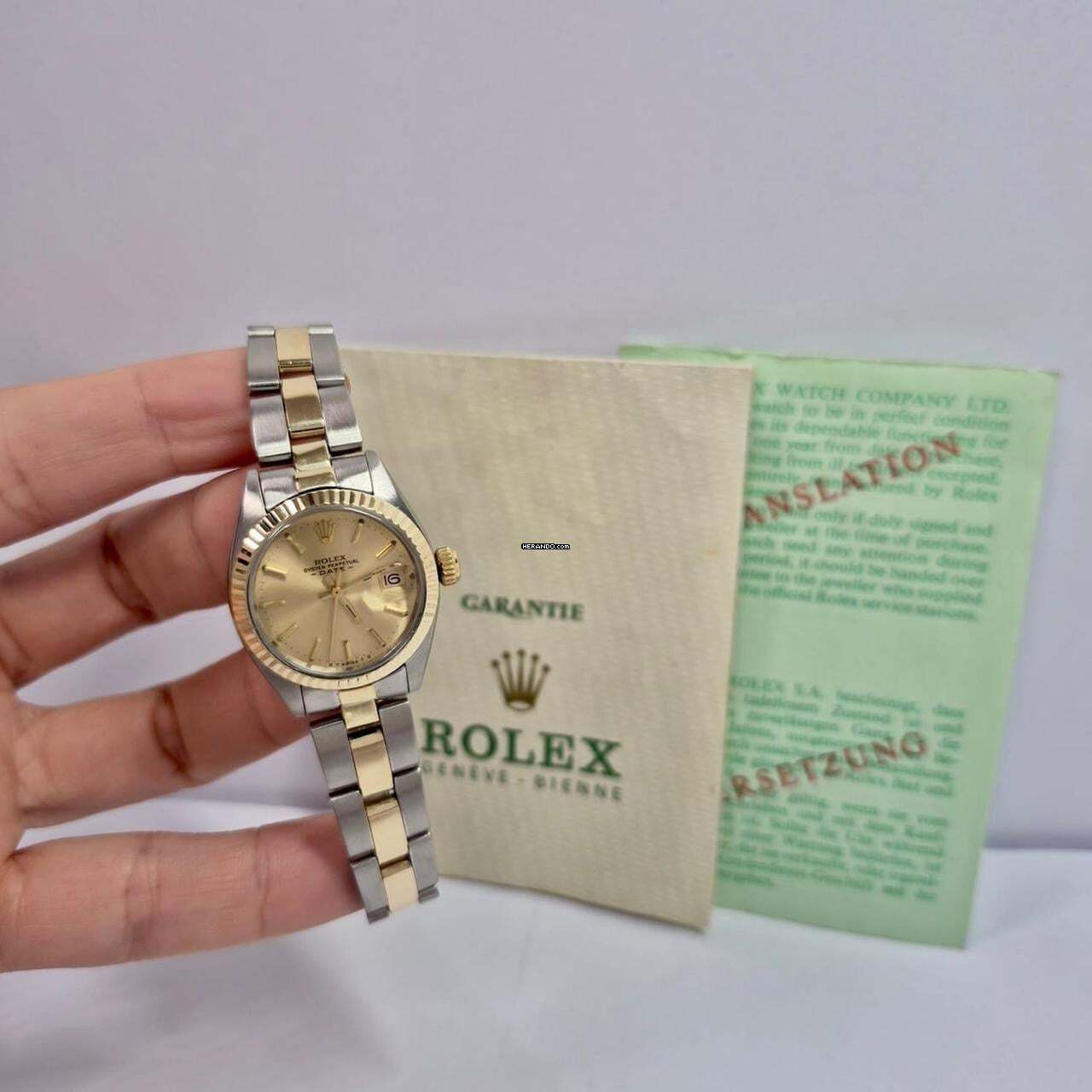 Rolex Lady-Datejust Ouro & Aço 26mm Vintage Automático Completo