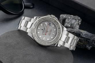 Thumbnail von Rolex Yacht-Master 35 Oyster Stahl / Platin Medium Size Ref. 168622 B&P 2011