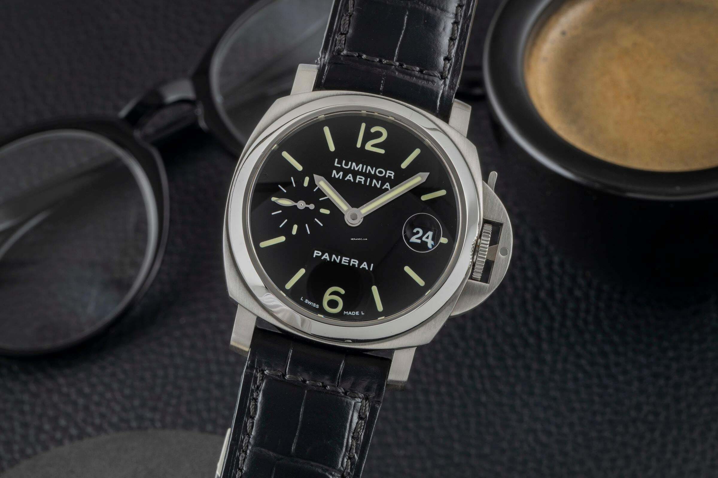 Panerai Luminor Marina Automatic Stahl Automatik Herrenuhr Ref. PAM00048 B&P 2007