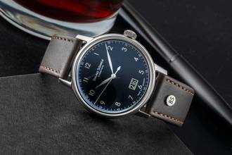 Thumbnail von Bruno Söhnle Glashütte Bergamo Big Dark Blue Dial Stahl Herrenuhr 17-13234-331