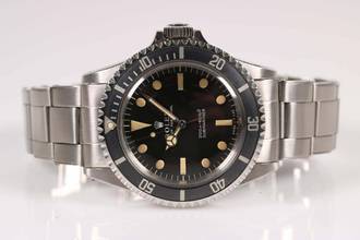 Thumbnail von Rolex Submariner (No Date) ref. 5513 aus 1967 – Traumhafte Vanille-Patina & graue Lünette – Nietenflexband