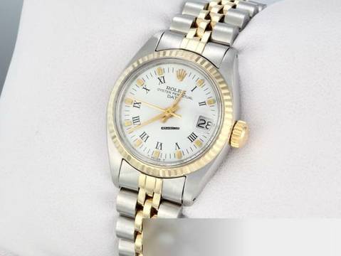  Rolex Oyster Perpetual Lady Date Edelstahl Gelbgold Automatik Gold Stahl Damen 