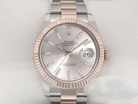  Rolex Datejust 41 126331 Edelstahl Rosegold 750 Automatik Stahl Gold Stainless Steel 18kt Rose Gold Oyster-band Chronometer 