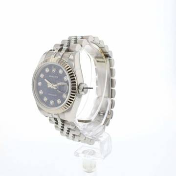  Rolex Lady-Datejust 26 Steel Jubilee Blue Logo Diamond Dial 