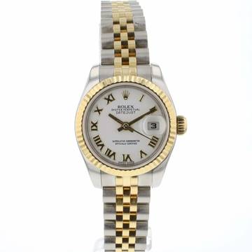  Rolex Lady-Datejust 26 Jubilee Steel/Gold White Roman Dial 