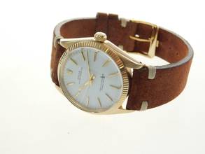 Thumbnail von Rolex Oyster Perpetual 34 Herrenuhr / Mid Size massiv 18 Kt Gelbgold 34 mm v 1969 im Top Zustand