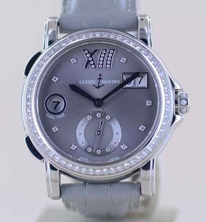  Ulysse Nardin Dual Time Lady GMT Big Date Dual Time Grey Diamond Dial Luxusuhr Top rar 