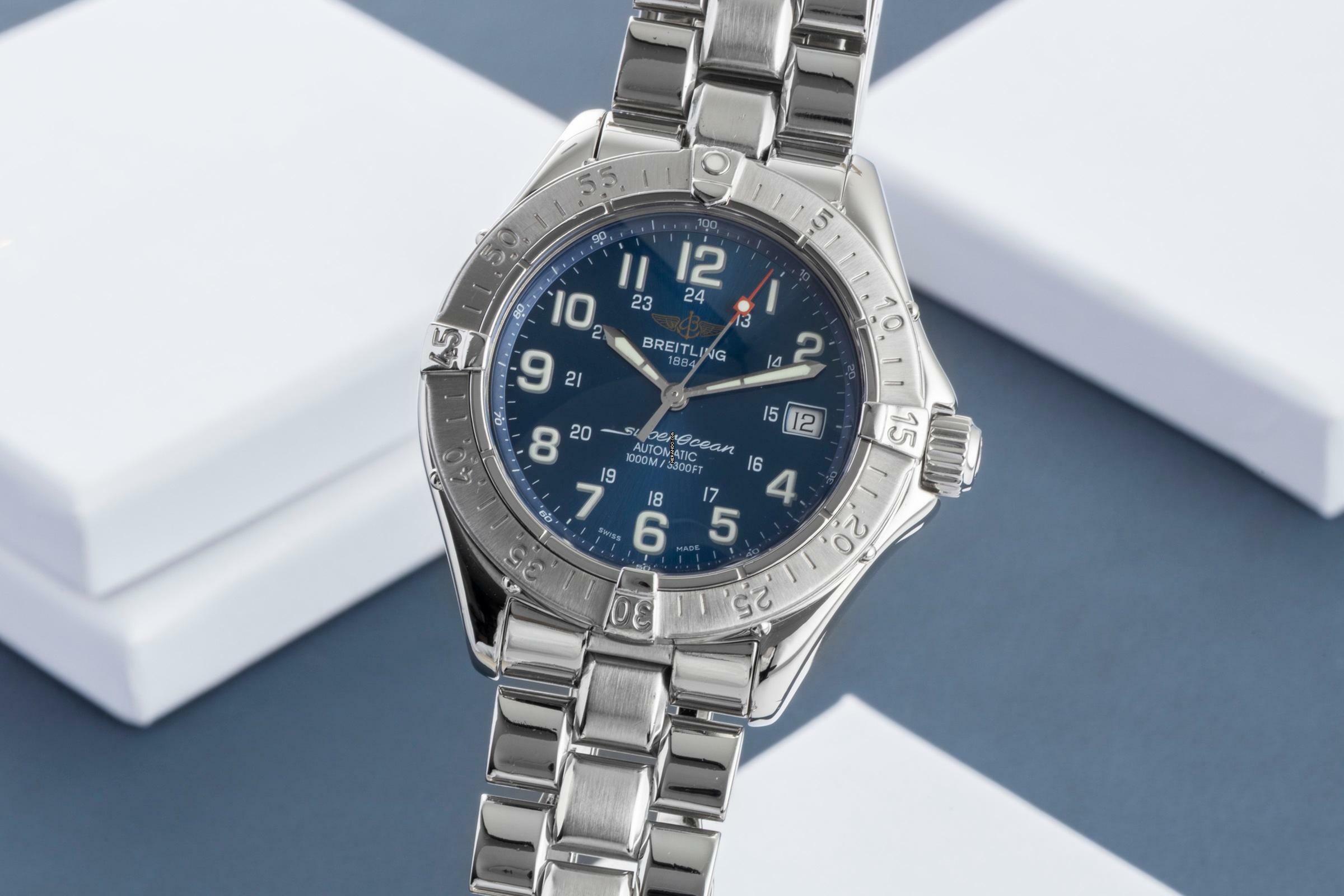 Breitling Superocean Automatik Datum Edelstahl Herrenuhr Ref. A17340