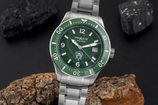  Montblanc 1858 Iced Sea Stahl Automatik Herrenuhr Ref. 129373 Box & Papiere 