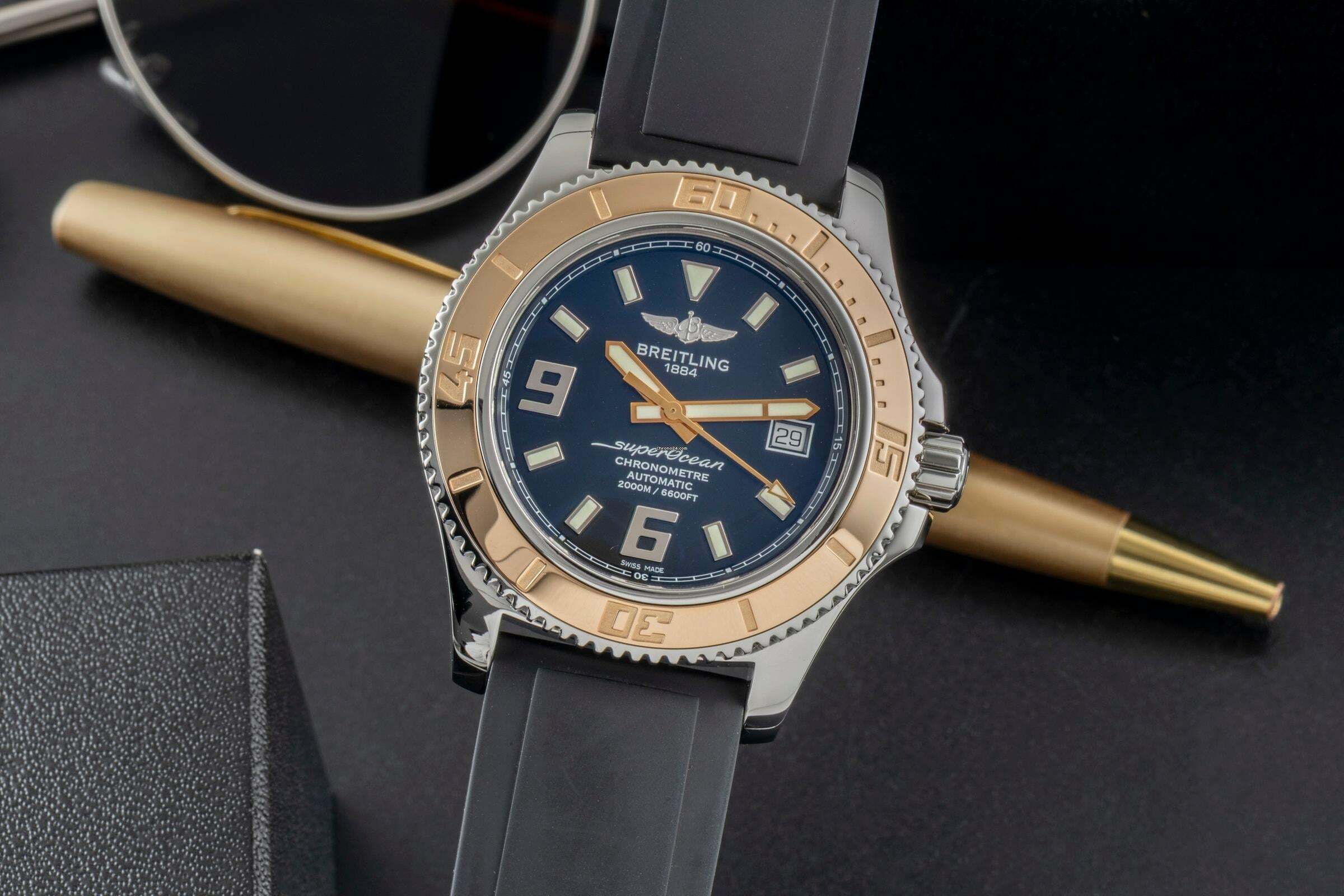 Breitling Superocean 44 Stahl / Gold Automatik Datum Ref. C1739112/BA77 B&P 2014