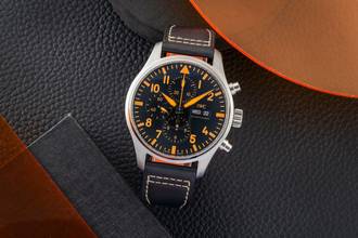 Thumbnail von IWC Fliegeruhr Chronograph Pilot Orange Sandstorm Chronograph Stahl Automatik Ref. IW377730 B&P 2021