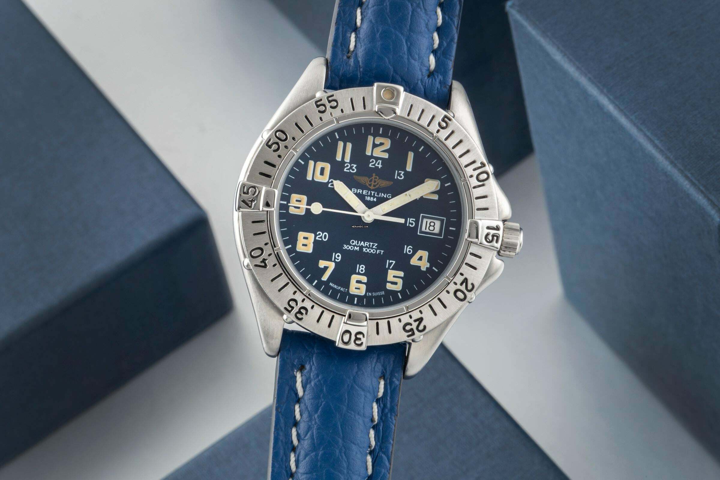 Breitling Colt Quartz 300M Datum Edelstahl Quarz Herrenuhr Ref. A57035 Klassiker