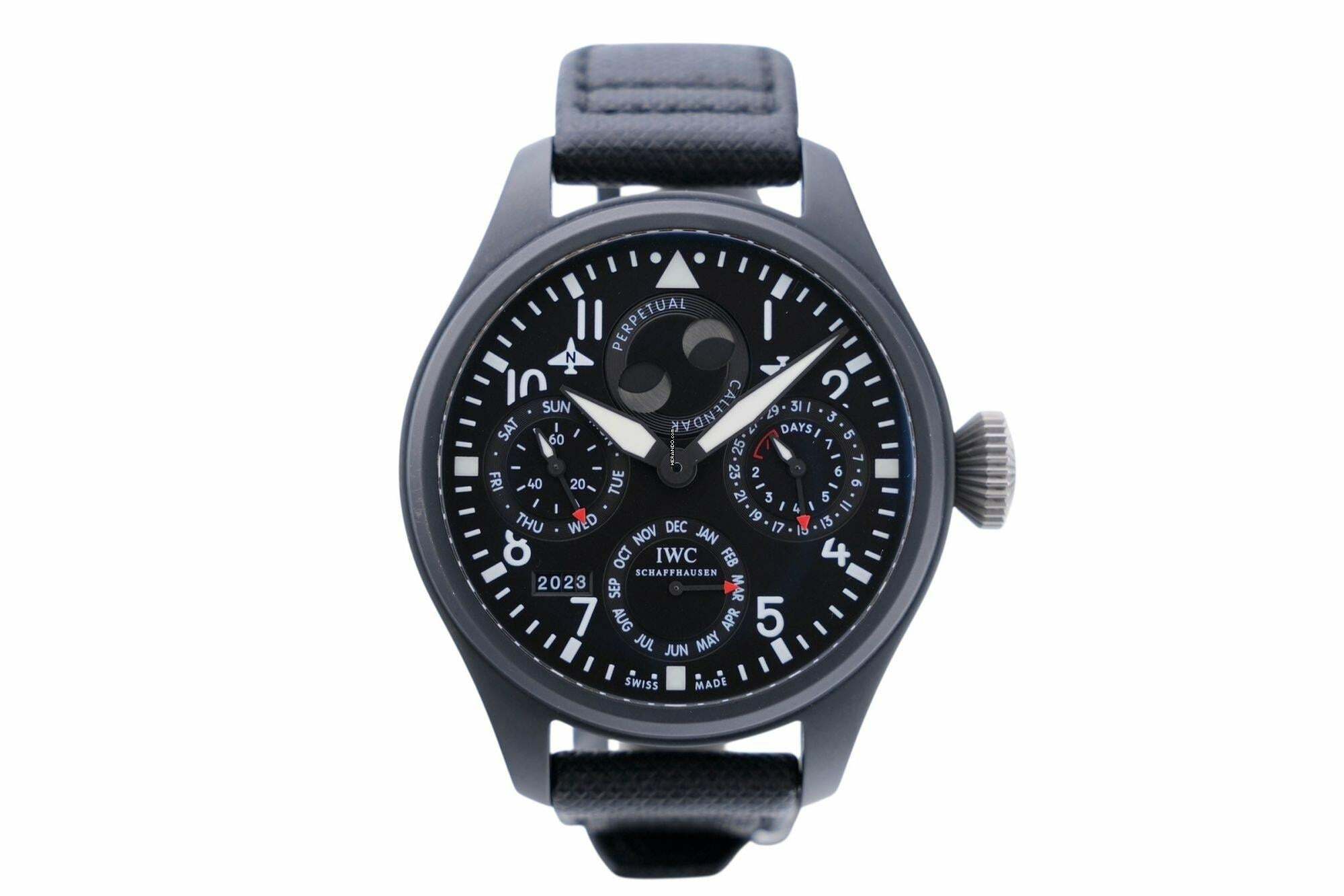 IWC Große Fliegeruhr Top Gun Big Pilot Top Gun - Perpetual Calendar In Ceramic - With Box And Papers - IW502902 2014