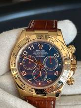 Thumbnail von Rolex Daytona 116518 Daytona LC 100-NOS-Neuer Service Full Set Blue Racing Dial 18k Gelbgold