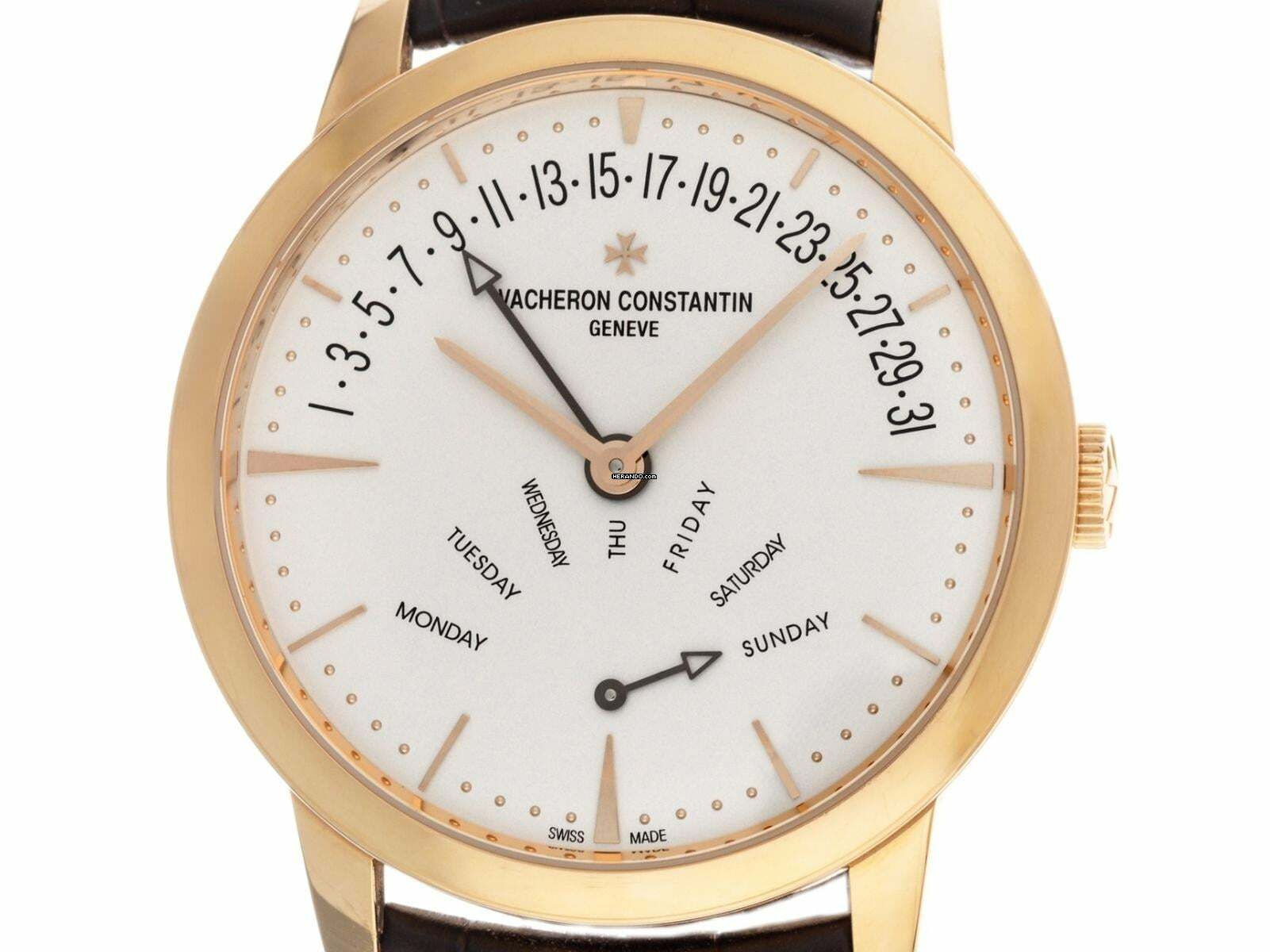 Vacheron Constantin Patrimony Ref.4000U/000R-B110 2021 Full Set wie Neu Patrimony Retrograde Day-Date 18kt Roségold Krokoleder Faltschließe