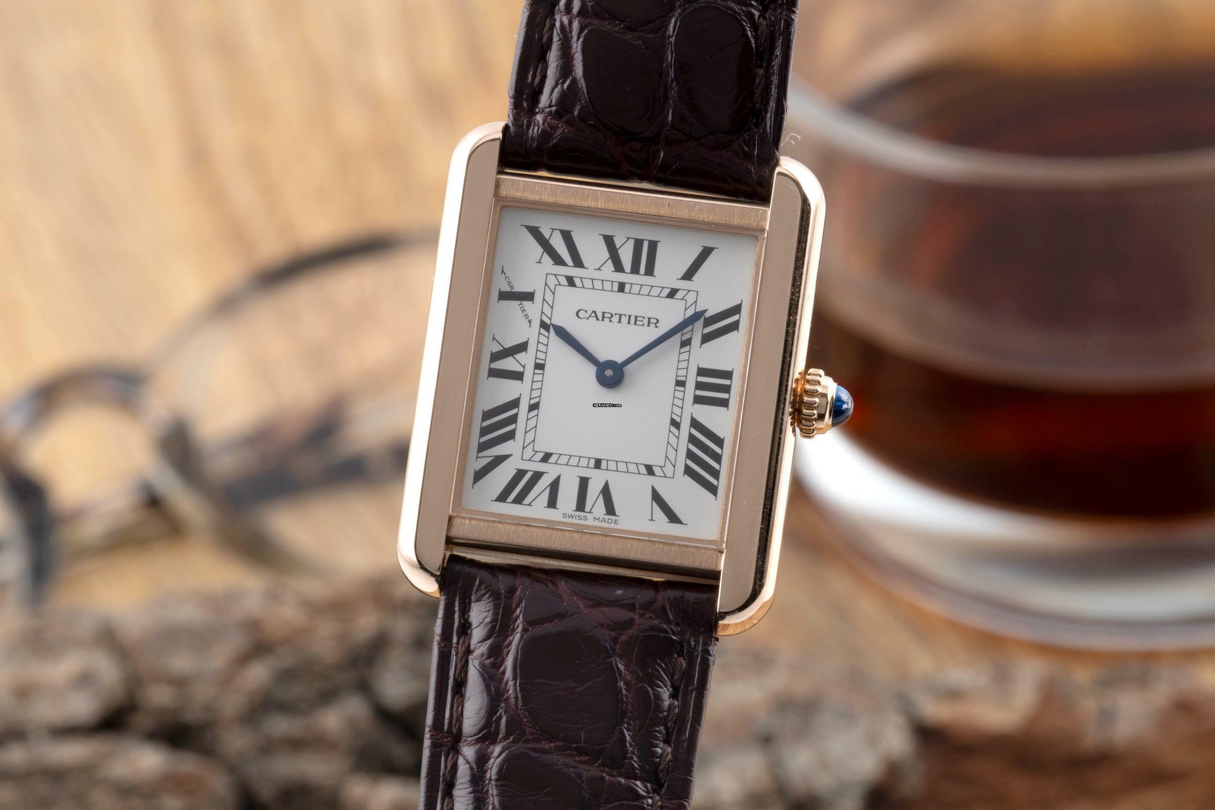 Cartier Tank Solo 18k (0,750) Rotgold / Stahl Quarz Ref. W5200024 B&P 2018