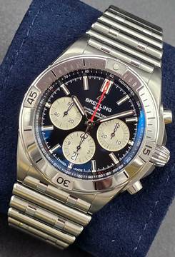  Breitling Chronomat 42 B01 42mm AB0134101B1A1 Black Dial Steel Bracelet Very Good Full Set 12-2021 