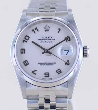  Rolex Datejust 36 16200 Saphirglas Computer dial Jubiléband rar Automatik B+P 