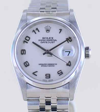  Rolex Datejust 36 16200 Saphirglas Computer dial Jubiléband rar Automatik B+P 