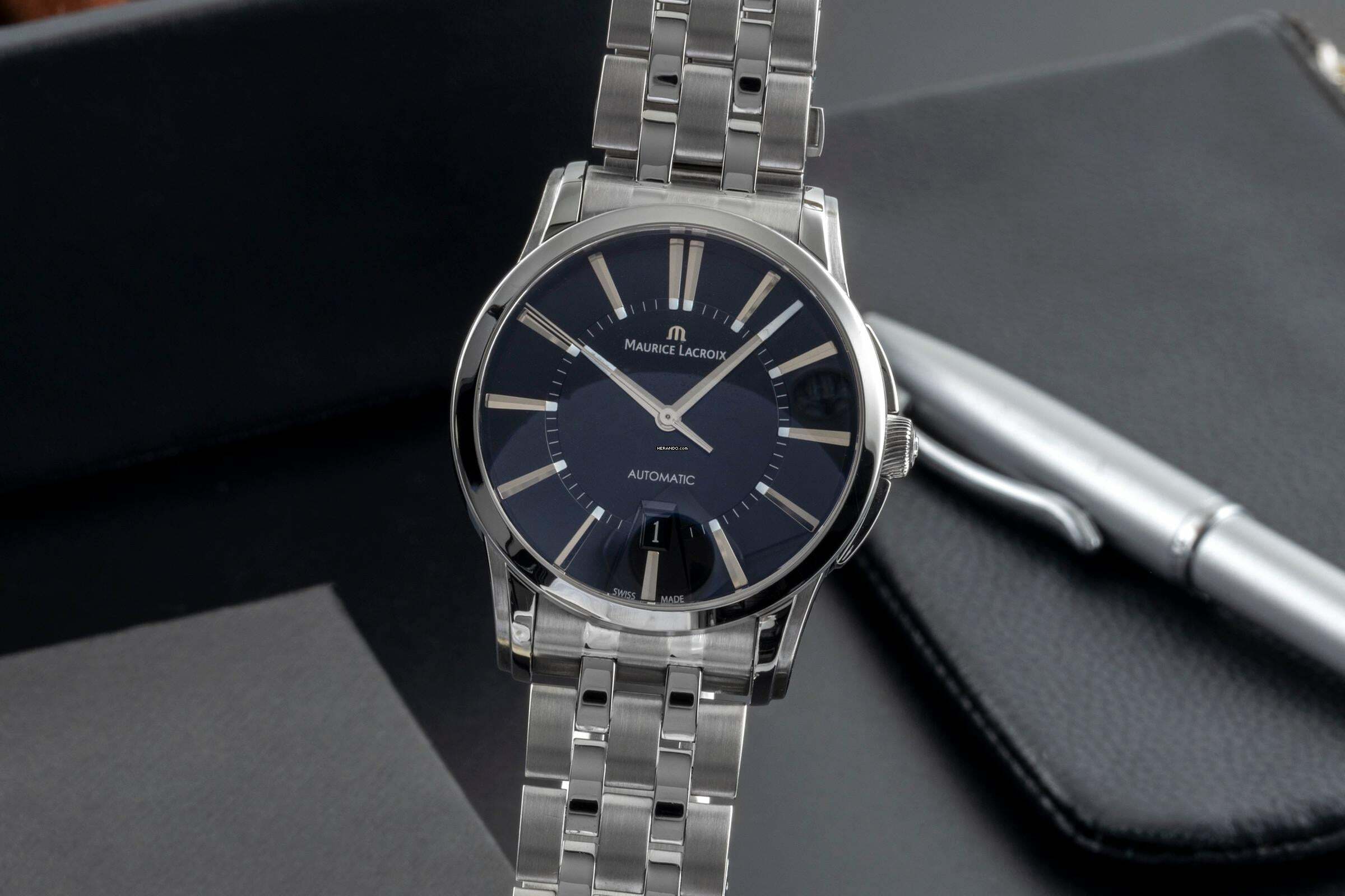 Maurice Lacroix Pontos Date Stahl Automatik Herrenuhr Ref. PT6148