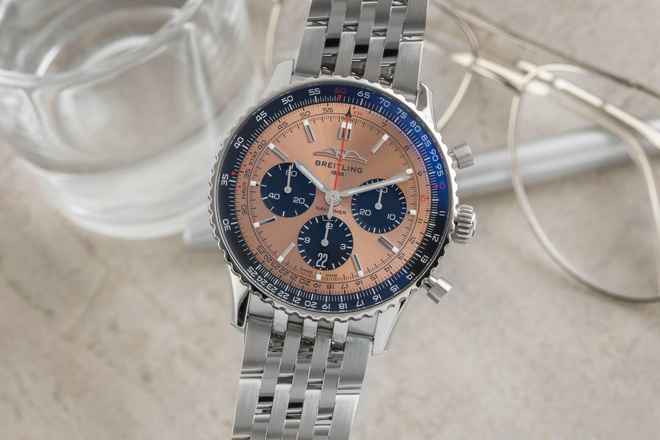  Breitling Navitimer 1 B01 Chronograph Kupfer Automatik AB0138241K1A1 B&P 2022 