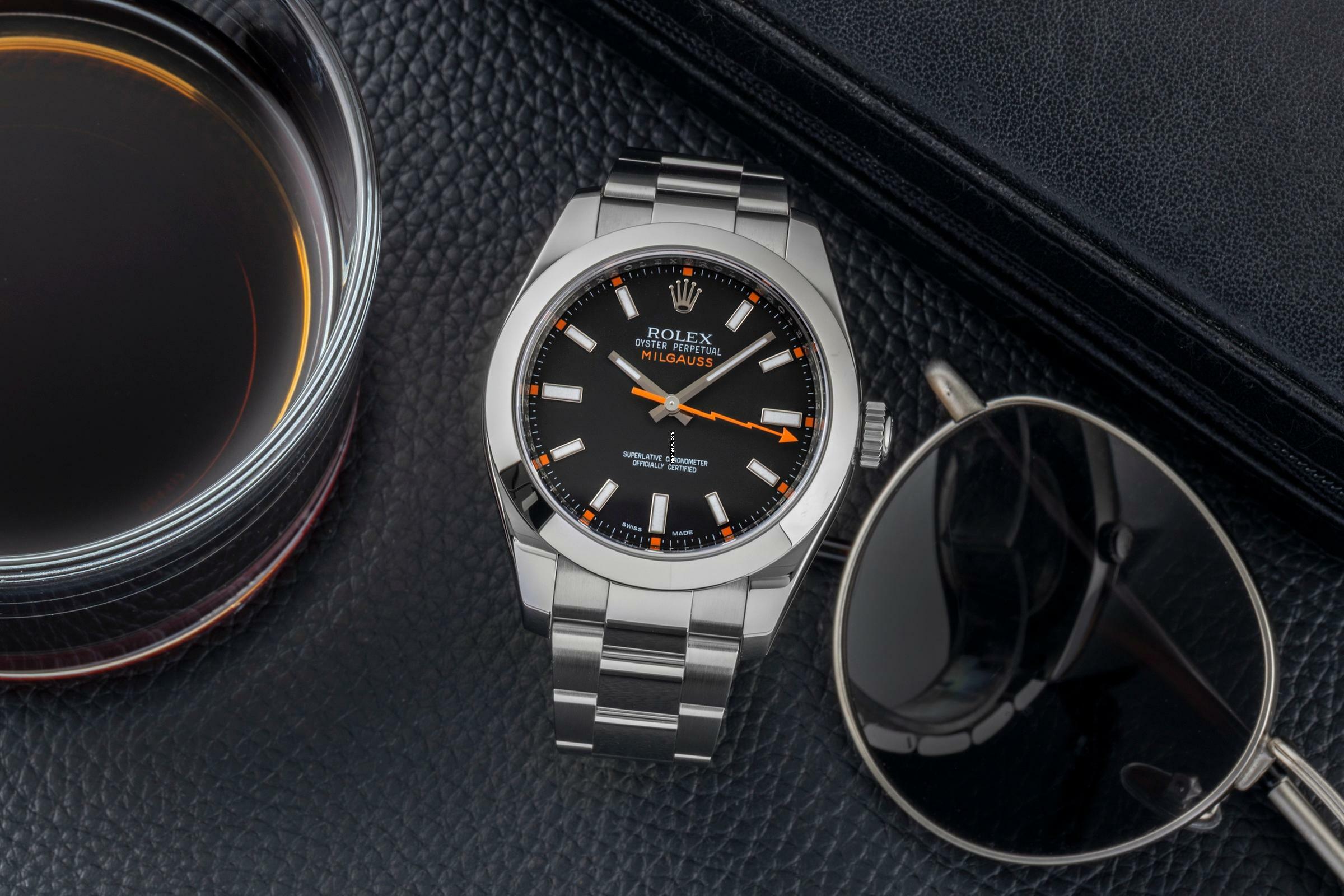 Rolex Milgauss Black Dial Stahl Automatik Ref. 116400 V-Serie B&P 2012 LC 100
