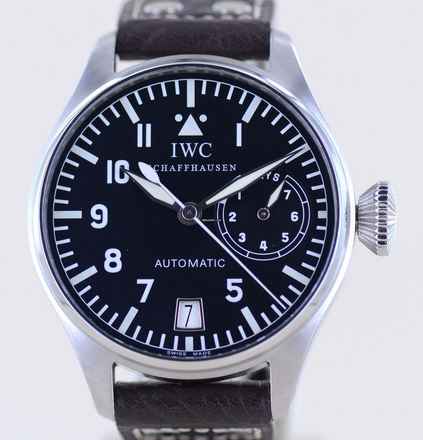  IWC Große Fliegeruhr Big Pilot's Stahl Black 46mm 7-Tage Werk Automatik Fliegeruhr Pellaton 