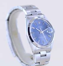 Thumbnail von Rolex Oyster Perpetual Date 15000 Automatic Blue Stick dial Oysterband Stahl 1985 Vintage rar