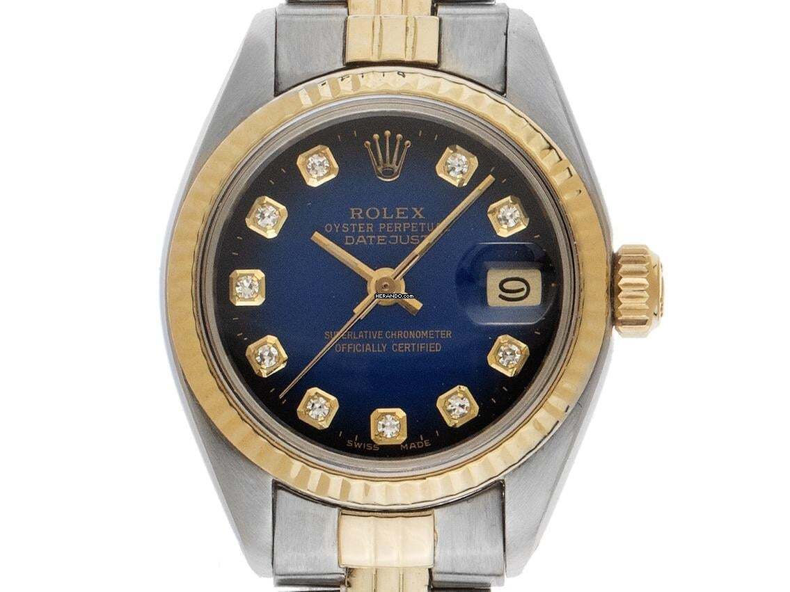 Rolex Lady-Datejust Ref.6917 1978 Box&Beschreibung sehr gut Vintage Datejust Stahl 18kt Gelbgold Diamanten open 6/9