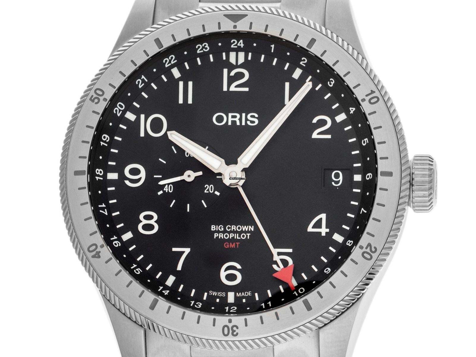 Oris Big Crown ProPilot GMT Small Second Ref.01 7487756 4064 2023 Full Set wie Neu Vintage Big Crown ProPilot GMT Small Second