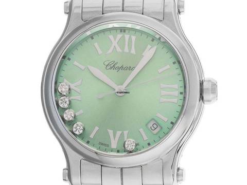  Chopard Happy Sport Diamanten Ref.278582-3011 2025 Full Set Ungetragen Happy Sport Diamanten Green Dial 