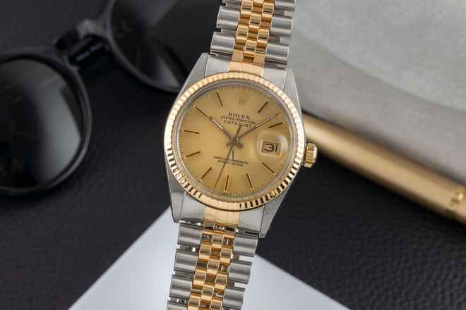  Rolex Datejust 36 Oyster Perpetual Stahl / Gold Automatik Ref 16013 B&P 1981 