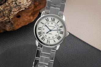 Thumbnail von Cartier Ronde de Cartier Solo De Cartier Automatik Datum Stahl Herrenuhr Ref. WSRN0012