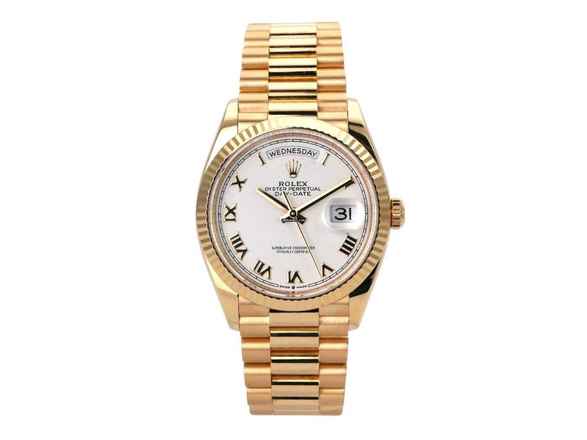  Rolex Day-Date 36 Gelbgold Ref. 128238 Weiss 