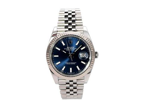 Rolex Datejust 41 Ref. 126334 Edelstahl / Weißgold Blau Jubile-Band